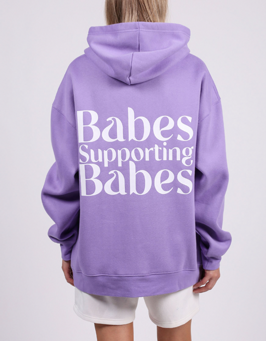 Babes Supporting Babes Big Sister Hoodie Violet